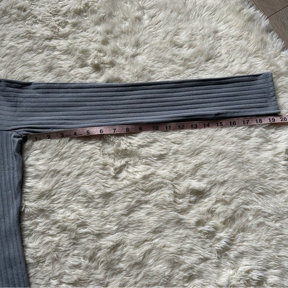 Madewell Top Ribbed Square-Neck Long-Sleeve Tee Craft Blue XS NWT New - Picture 12 of 12